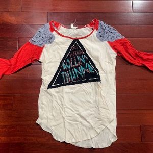 free people graphic 3/4 tee